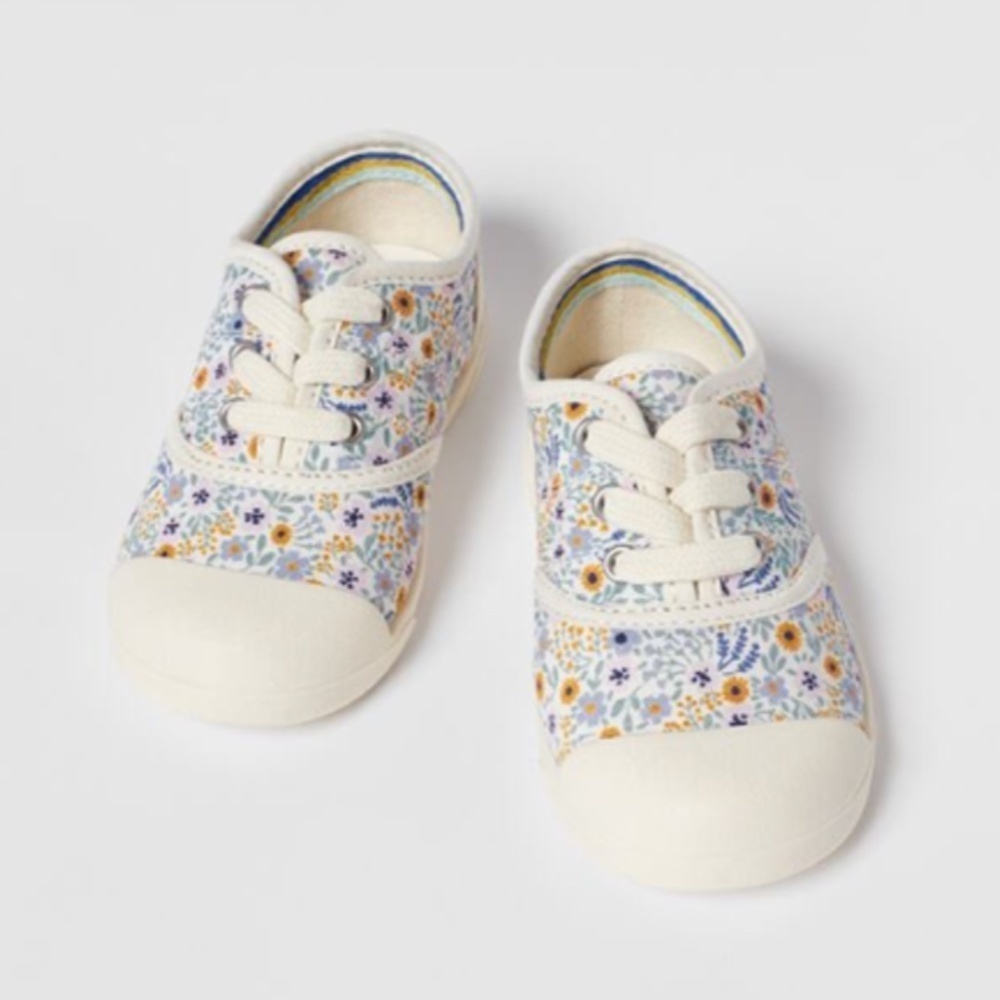 BABY/ FLORAL COTTON SNEAKERS - Picture 2 of 3